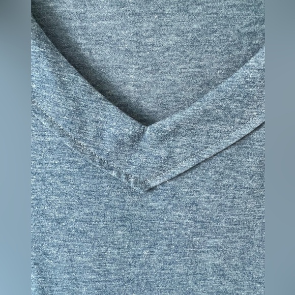 Blue Short Sleeve V-Neck Pullover Cotton Size S - Picture 3 of 7